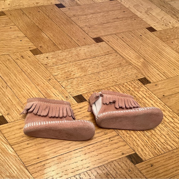 Pink Suede Moccasin Booties - Picture 4 of 7